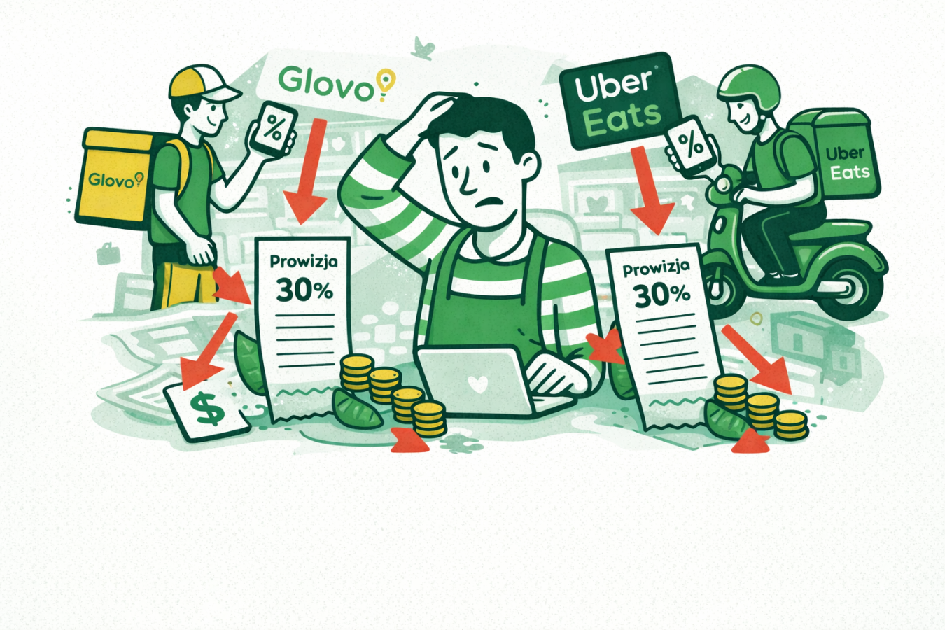 Jak restauracje tracą pieniądze na prowizjach Glovo i Uber Eats
